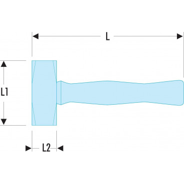 Masse Facom à angles abattues - poids 1.3Kg - longueur 248mm | 1262H.125