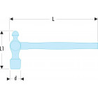 Image du produit : Marteau de mécanicien Facom - tête boule - diamètre 31mm - 104mm | 202H.1