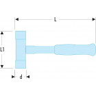 Image du produit : Massette Facom sans rebond à embouts interchangeables - diamètre 60mm - poids 1.7Kg - longueur 330mm | 212A.60