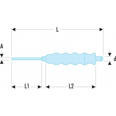 Pointeau gainé - 2.5mm - longueur 185mm Facom | 255.G2.5