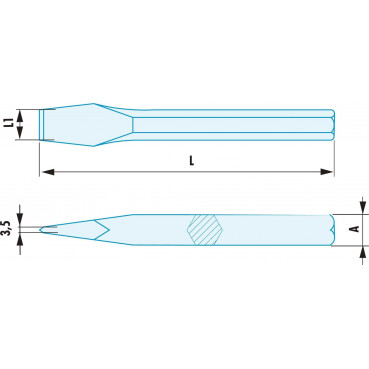 Burin ADF - 30mm - longueur 35mm - longueur 300mm outillage Facom antidéflagrant, antimagnétique | 263.32SR