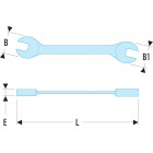 Image du produit : Clé plate 18 x 19mm Facom (fourche) "extra-fines" | 31.18X19