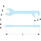 Image du produit : Clé plate 10mm Facom (fourche) "micro mécanique" tête inclinée à 15° et 75° - longueur 100mm | 34.10