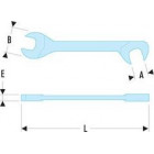 Image du produit : Clé plate 8mm Facom (fourche) "micro mécanique" tête inclinée à 15° et 75° - longueur 90mm | 34.8