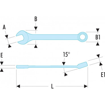 Clé plate mixte 5.5mm courte - Facom - 6mm - longueur 84mm | 39.5.5H