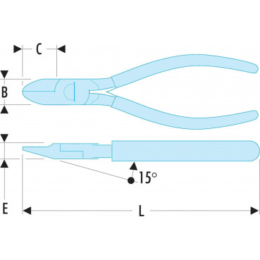 Pince coupante Facom diagonales pour plastique - 6mm - longueur 140mm | 395.14