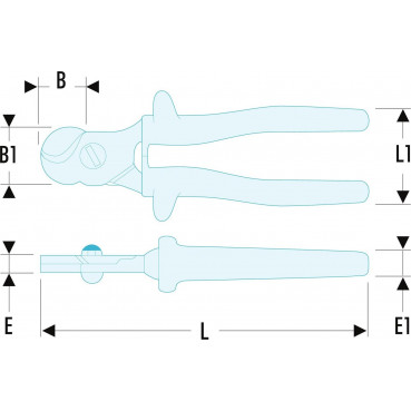 Coupe-câbles cuivre-alu - Facom isolés 1000 Volts série VSE - diamètre de coupe maxi - 14mm² - longueur 230mm - outillage électricien | 412.14AVSE