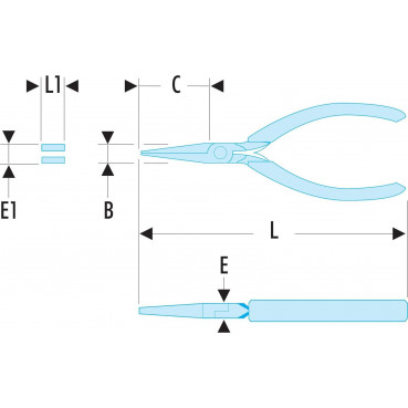 Pince de préhension Micro-Tech à bec long et rigides - longueur 130mm - outillage de précision Facom | 421.MT