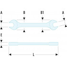 Image du produit : Clé plate 30 x 32mm Facom (fourche) - longueur 318mm | 44.30X32