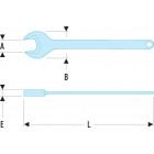 Image du produit : Clé plate 41mm Facom (fourche) simple - longueur 335mm | 45.41