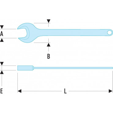 Clé plate 41mm Facom (fourche) simple - longueur 335mm | 45.41