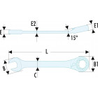 Image du produit : Clé plate mixte 19mm Facom à cliquet - outil version SLS - longueur 247mm | 467.19SLS