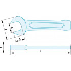 Image du produit : Clé plate 19mm Facom (fourche) à frapper ADF - longueur 125mm outillage Facom antidéflagrant, antimagnétique | 49.19SR