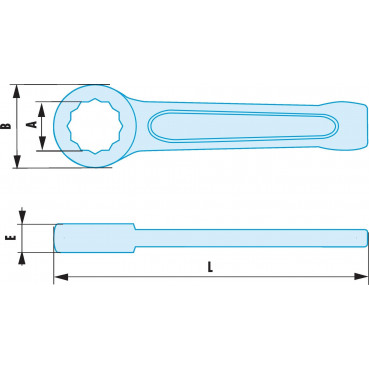 Clé polygonale à frapper ADF - 105mm - longueur 420mm outillage Facom antidéflagrant, antimagnétique | 50.105SR