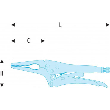 Pince-étau Facom mono-réglage bec long - 55mm - longueur 165mm | 517.6