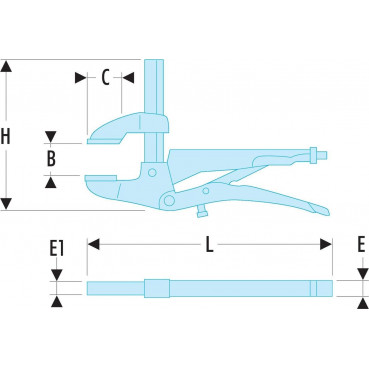 Pince-étau Facom "serre-joint coulissant" - longueur 260mm | 521.100