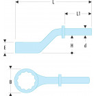 Image du produit : Clé polygonale contrecoudée "gros efforts" - 32mm - diamètre 21.5mm - longueur 235mm Facom | 54A.32