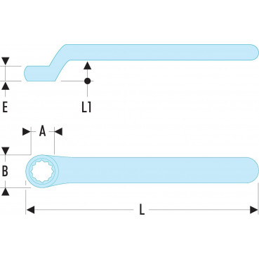 Clé polygonale contrecoudée isolée 1000 Volts série VSE - 9mm - longueur 151mm - outillage électricien Facom | 55.9AVSE