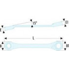 Image du produit : Clé polygonale à cliquet inclinées à 15° Spline - 1/4"x5/16" - longueur 115mm Facom | 65.8X10SPL