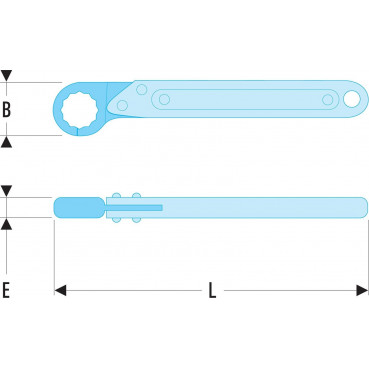 Clé à tuyauter (Facom) droite avec toile - 19mm - longueur 191mm | 70A.19