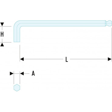 Clé mâle, allen, BTR - longue - à tête sphérique - 2.5mm - longueur 85mm Facom | 83SH.2.5