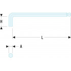 Image du produit : Clé mâle, allen, BTR - longue - à tête sphérique - 3mm - longueur 90mm Facom | 83SH.3