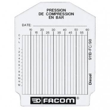 Sachet de 100 fiches de contrôle - Diesel Facom | 911B.FC