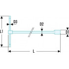 Image du produit : Clé à douille en "T" avec poignée coulissante - 8mm - longueur 235mm Facom | 98B.8