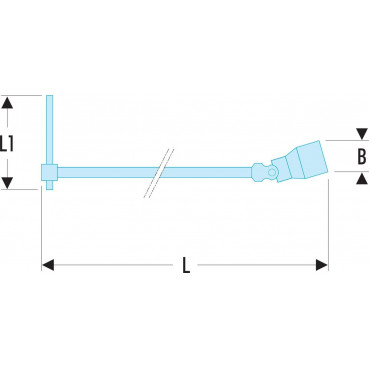 Clé à douille en "T" à cardan avec poignée coulissante - 7mm - longueur 399mm Facom | 99C.7