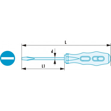 Tournevis plat Facom pour vis à fente ADF - longueur 300mm outillage Facom antidéflagrant, antimagnétique | AN10X300SR