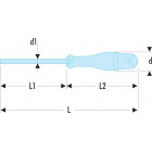 Image du produit : Tournevis plat Facom PROTWIST pour vis à fente - lame forgée - 6.5mm - longueur 150mm | ATF6.5X150