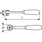 Image du produit : Cliquet tête ronde 1/4" - longueur 140mm "Expert by Facom" | E030601