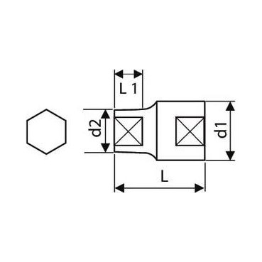 douille 3/8" - 6 pans - 11mm - longueur 25.7mm "Expert by Facom" | E030940