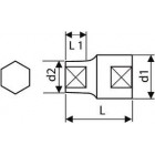 Image du produit : douille 1/2" - 6 pans - 25mm - longueur 41mm "Expert by Facom" | E031937