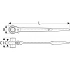 Image du produit : Clé d'échafaudage 21 x 22mm à cliquet réversible 32 dents "Expert by Facom" | E110962