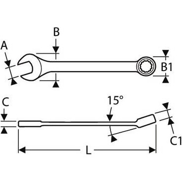 Clé plate mixte 8mm - longueur 120mm "Expert by Facom" | E113201