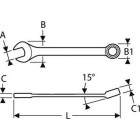 Image du produit : Clé plate mixte 1/2" - pouce - 1/2" - longueur 170mm "Expert by Facom" | E113316