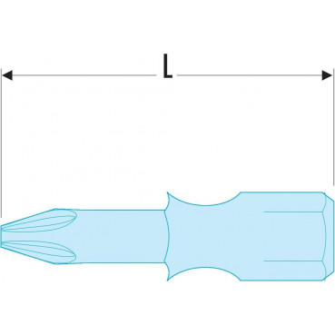 Embout de vissage Facom "High Perf" série 1 pour vis cruciforme Pozidriv - longueur 25mm - PZ1 | ED.101T