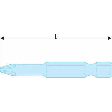 Embout de vissage Facom "High Perf" - série 6 pour vis cruciforme Pozidriv - longueur 50mm - PZ3 | ED.603T