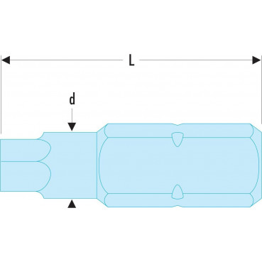 Embout de vissage - clé mâle, allen, BTR - 1.5mm - longueur 25mm pour vis 6 pans creux Facom | EH.101.5