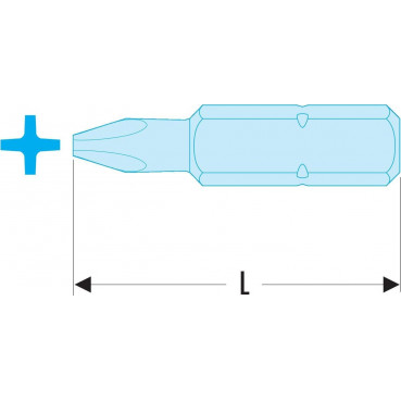 Embout de vissage - PH1 - Phillips (série 2) pour vis cruciforme - longueur 32mm Facom | EP.201