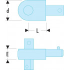 Image du produit : Carré conducteur 1/4" - pour clé à cliquet dynamométrique Facom à déclenchement pour clé dynamométrique - attachement 9 x 12mm compatible avec la poignée pivot S.305P | R.373