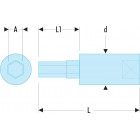 Image du produit : Douille Tournevis Facom 1/4" pour vis 6 pans - 6mm - longueur 37mm | RT.6