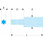 Image du produit : Douille Tournevis Facom 1/4" pour vis - Torx (T25) - longueur 37mm | RX.25