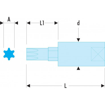 Douille Tournevis Facom 1/4" pour vis - Torx (T30) - longueur 37mm | RX.30
