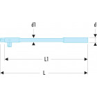 Image du produit : Poignée articulée 1/2" manche métallique - 410mm - longueur 410mm Facom | S.145