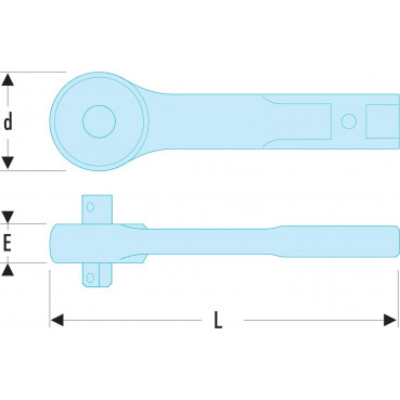 Carré conducteur 1/2" - pour clé à cliquet dynamométrique Facom à déclenchement pour clé dynamométrique - attachement 20 x 7mm | S.203E