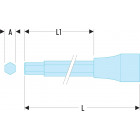 Image du produit : Douille Tournevis Facom 1/2" embouts long et extra-longs pour vis à 6 pans creux - 7mm - longueur 100mm | SHP.7LA