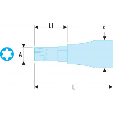 Douille entraînement 1/2" à embout OGV GRIP hexagonal métrique - 11mm Facom | STM.11GRP