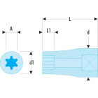 Image du produit : Douille Torx 1/2" - Torx (E24) - longueur 37mm Facom | STX.24